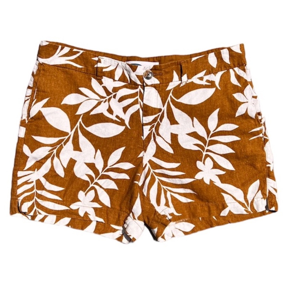 Linen Hibiscus Print City Shorts SZ 12! VGUC!